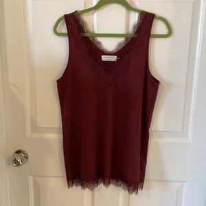 Rosemunde burgundy lace edge tank size 42 (L)